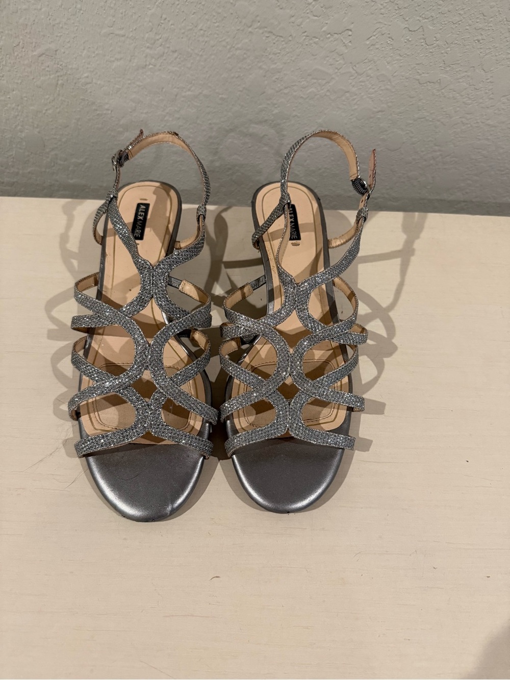 Alex Marie Sparkle Strappy Dress Sandals - Silver
